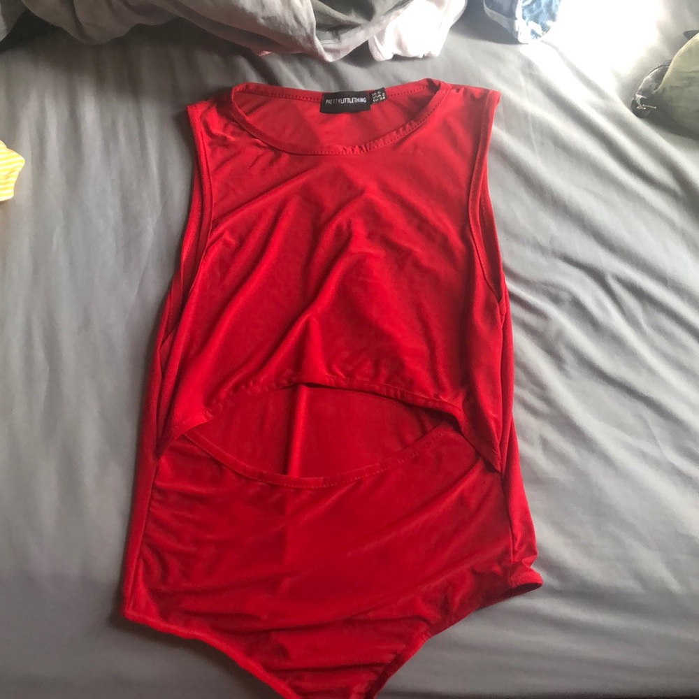 Red pretty little thing body suit